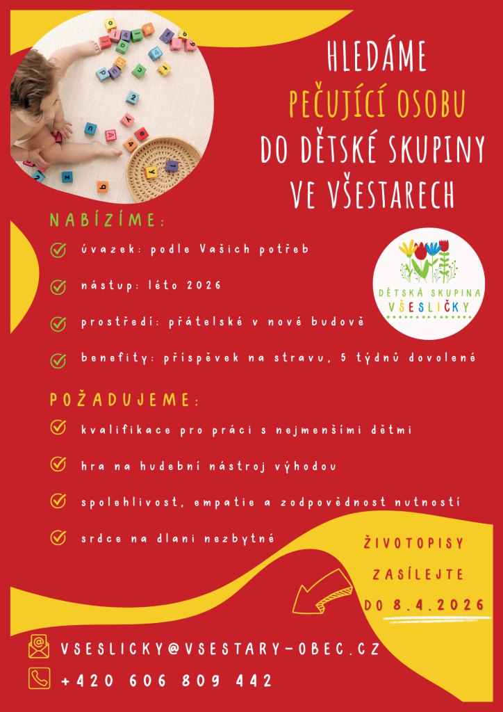 Hledáme pečující osobu do&nbsp;dětské skupiny