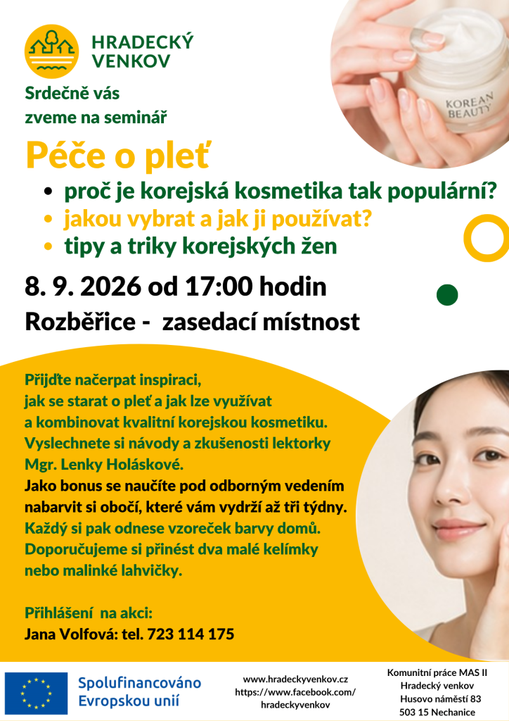 Péče o&nbsp;pleť - 8.9.2026 - zasedací místnost Rozběřice