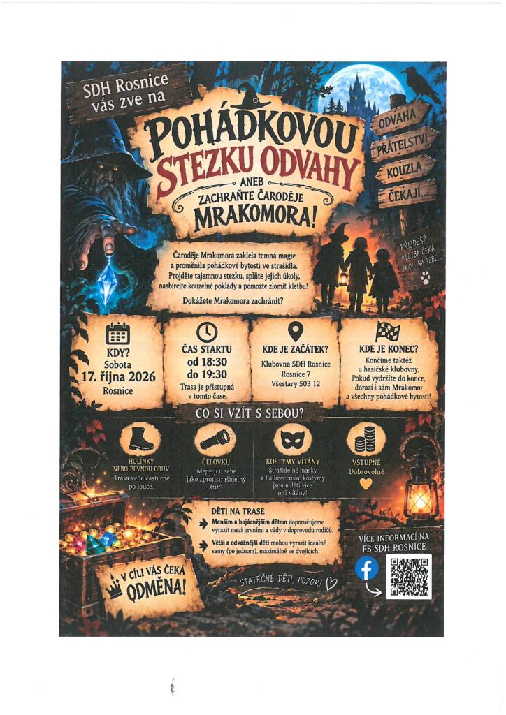 Pohádková stezka odvahy - SDH Rosnice 17.10.2026