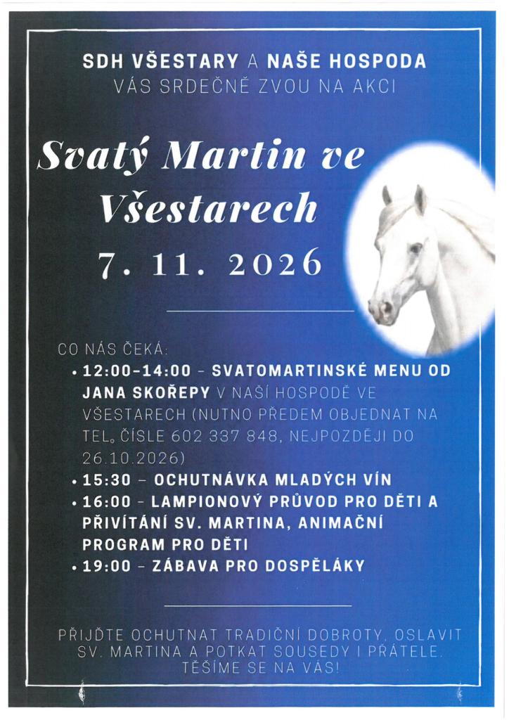 Svatý Martin ve&nbsp;Všestarech 7.11.2026