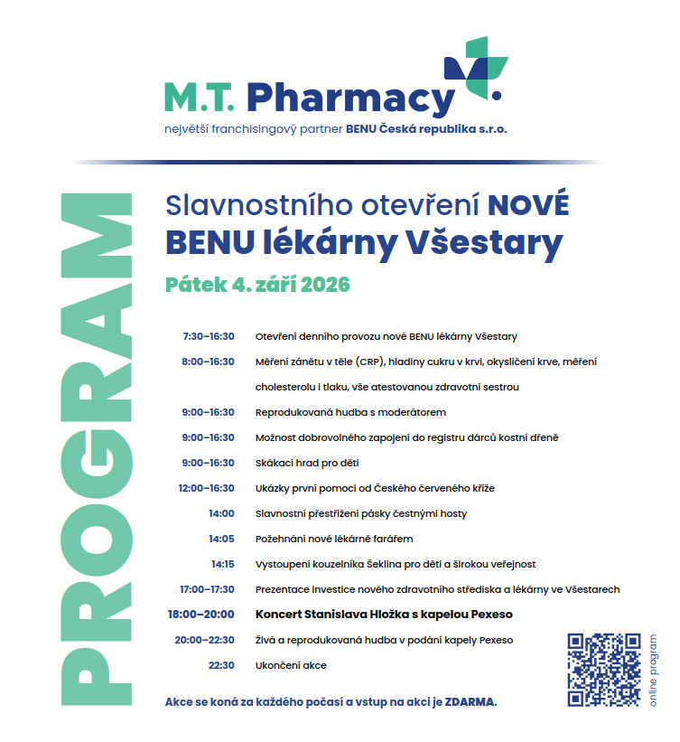 Slavnostní otevření nové BENU lékárny Všestary 4.9.2026