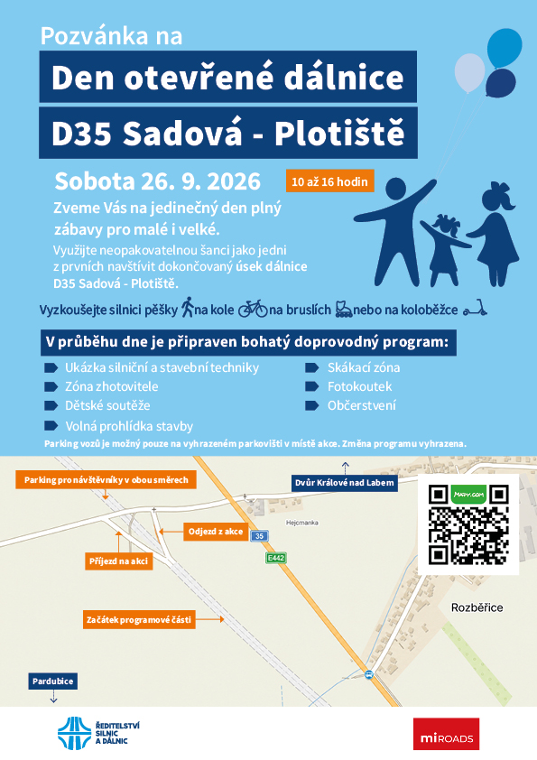 Den otevřené dálnice D35 Sadová - Plotiště